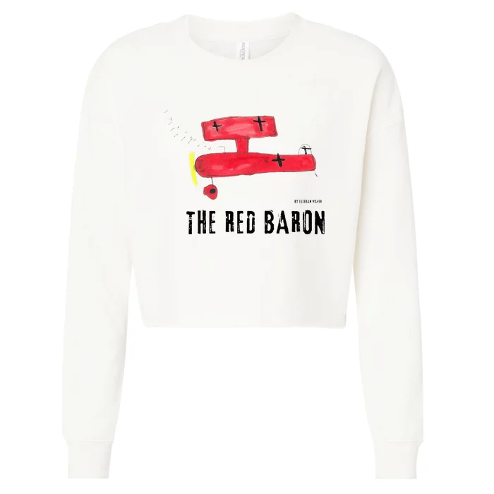 Red Baron Aviation Aircraft Airplane Cropped Pullover Crew