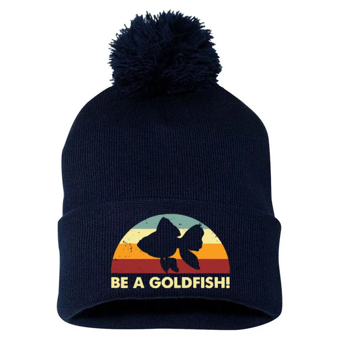 Retro Be A Goldfish Pom Pom 12in Knit Beanie