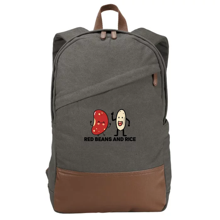 Red Beans And Rice Funny Food Cotton Canvas Backpack