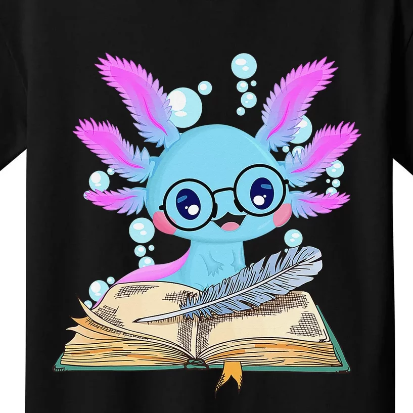 Read Book Axolotl Funny Reading Books Lizard Kids T-Shirt