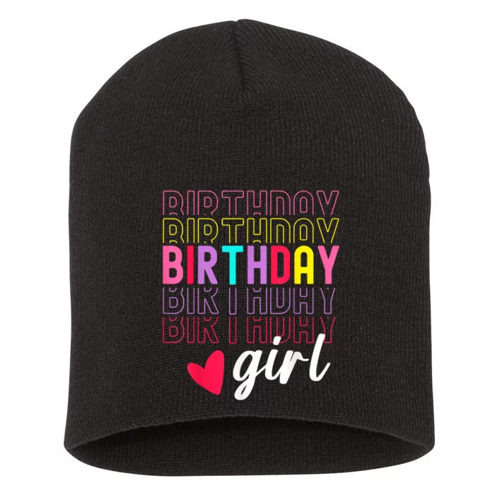 Retro Birthday Awesome Cute Birthday Party Short Acrylic Beanie