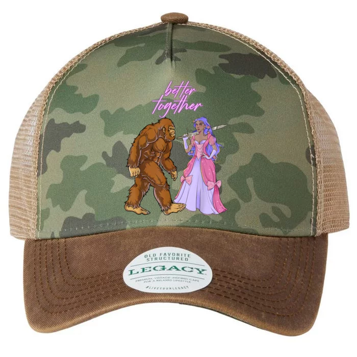 Romantic BigFoot And Princess Cool Better Together Sasquatch Legacy Tie Dye Trucker Hat