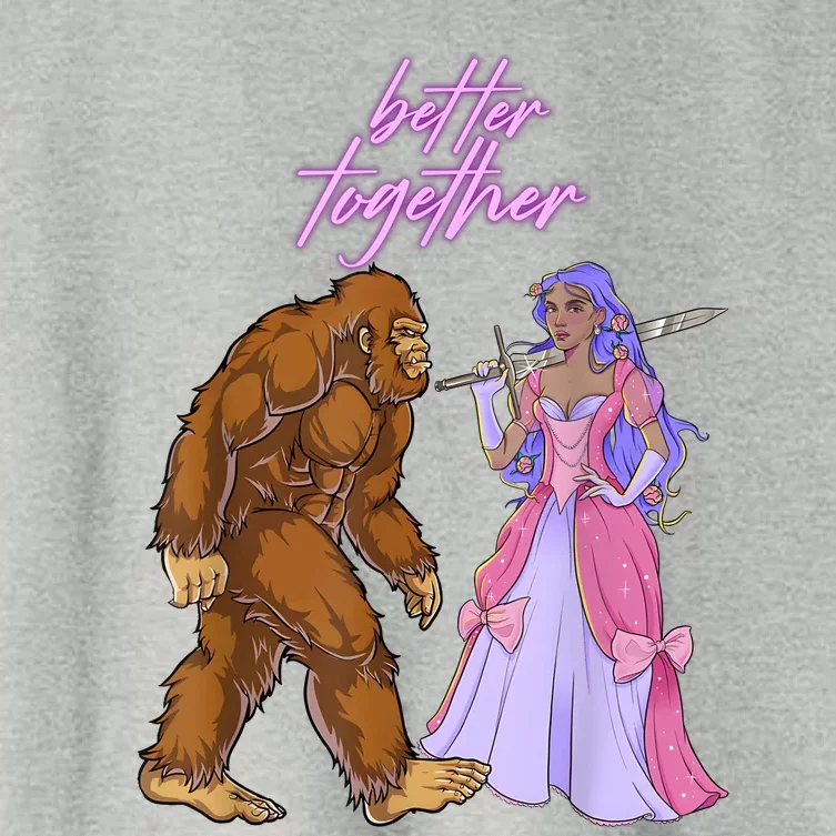 Romantic BigFoot And Princess Cool Better Together Sasquatch Women's Crop Top Tee