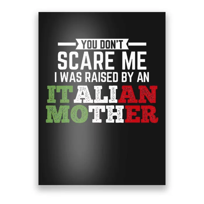 Raised By An Italian Mother Italy Flag Italian National Poster