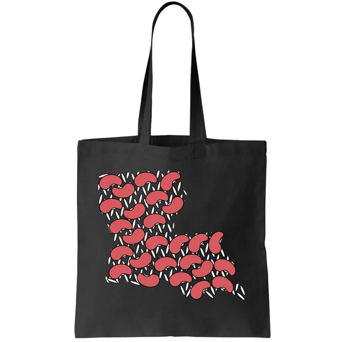 Red Beans And Rice State Map Louisiana Tote Bag