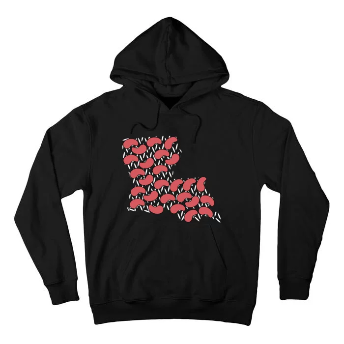 Red Beans And Rice State Map Louisiana Tall Hoodie