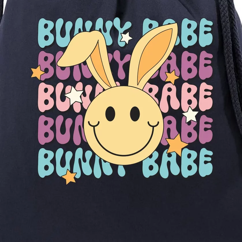 Retro Bunny Babe Cute Bunny Drawstring Bag