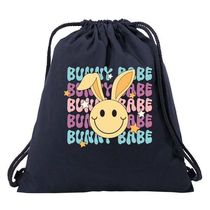 Retro Bunny Babe Cute Bunny Drawstring Bag