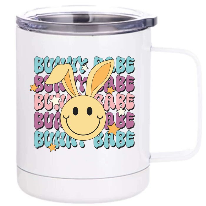 Retro Bunny Babe Cute Bunny Front & Back 12oz Stainless Steel Tumbler Cup