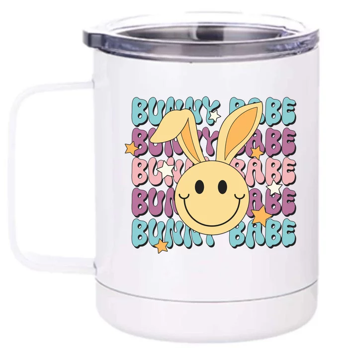 Retro Bunny Babe Cute Bunny Front & Back 12oz Stainless Steel Tumbler Cup