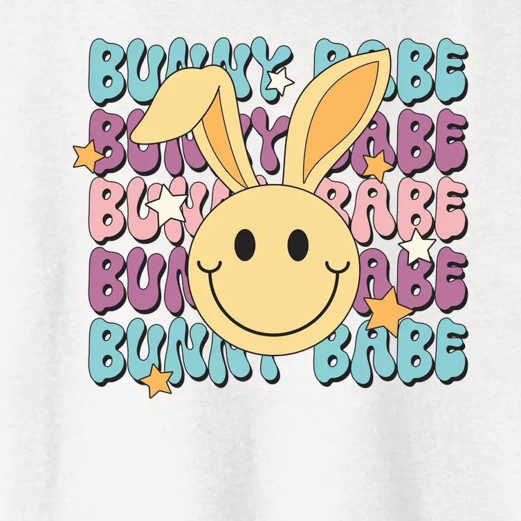 Retro Bunny Babe Cute Bunny Women's Crop Top Tee