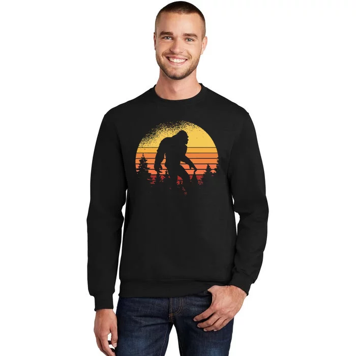 Retro Bigfoot Believer Silhouette Sasquatch Hide And Seek Sweatshirt