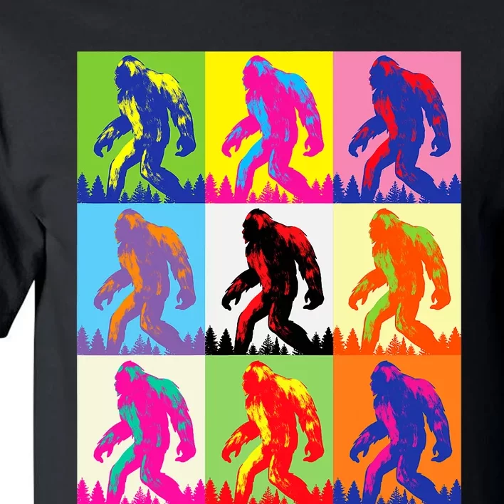 Retro Bigfoot Bigfoot Art Sasquatch Funny Art Bigfoot Tall T-Shirt