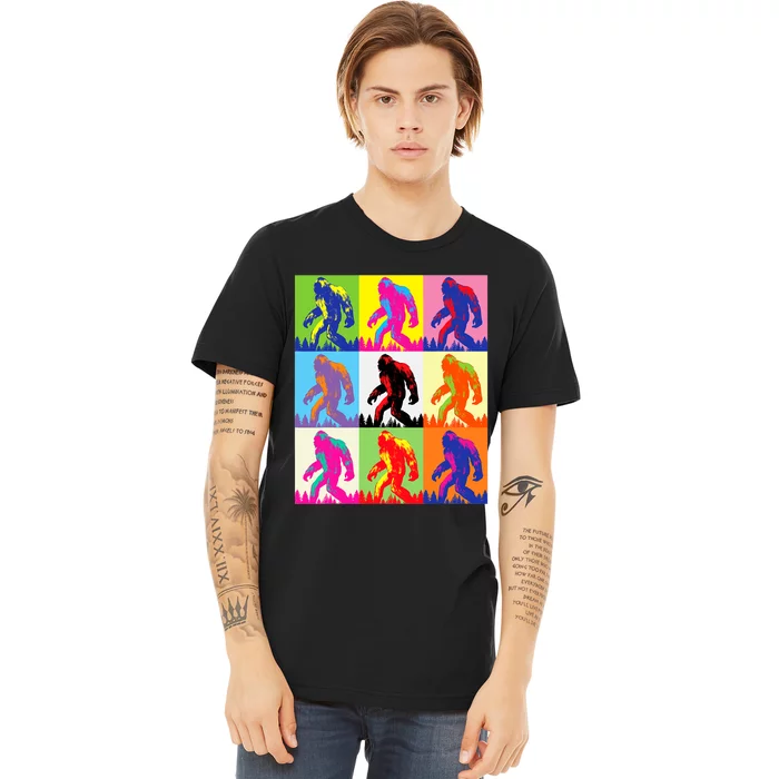 Retro Bigfoot Bigfoot Art Sasquatch Funny Art Bigfoot Premium T-Shirt