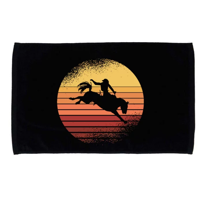 Rodeo Bucking Bronco Horse Retro Style I Cow I Rodeo Gift Microfiber Hand Towel