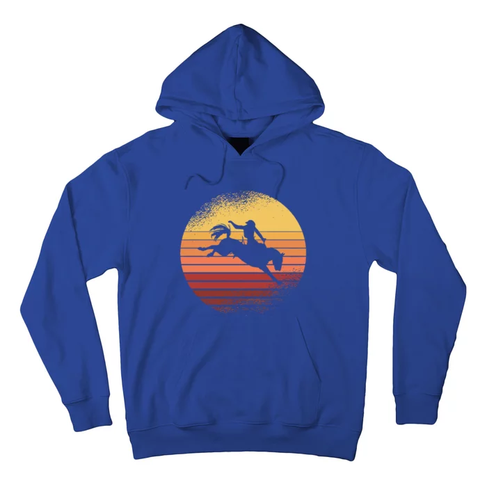 Rodeo Bucking Bronco Horse Retro Style I Cow I Rodeo Gift Hoodie