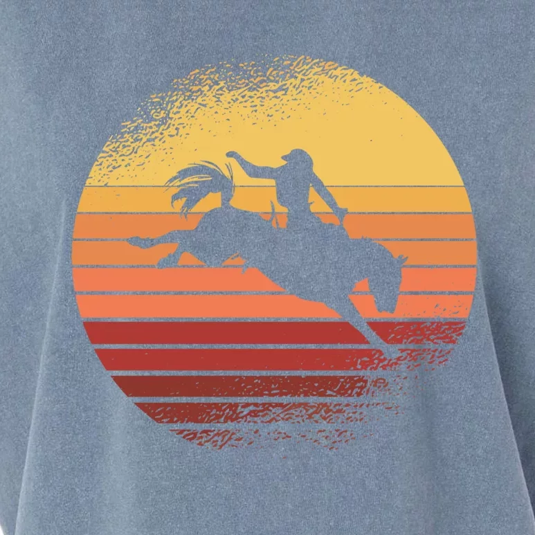 Rodeo Bucking Bronco Horse Retro Style I Cow I Rodeo Gift Garment-Dyed Women's Muscle Tee