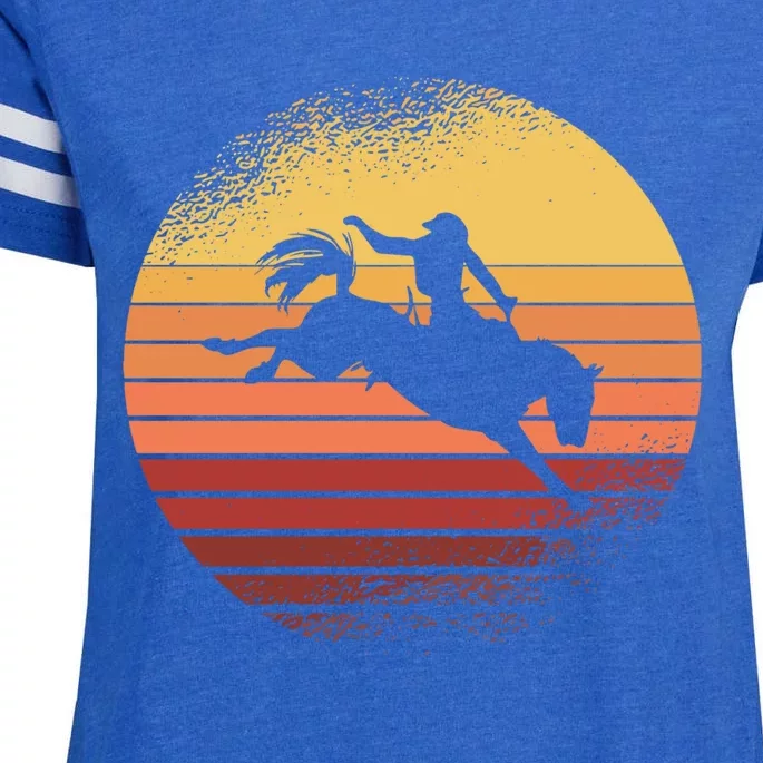 Rodeo Bucking Bronco Horse Retro Style I Cow I Rodeo Gift Enza Ladies Jersey Football T-Shirt