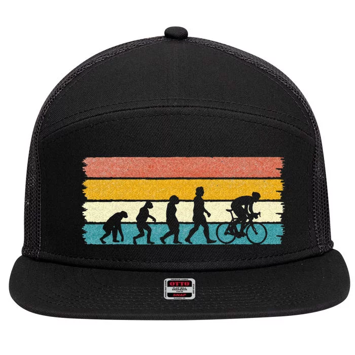 Road Bike Bicycle Rider Retro Racing Bike Evolution 7 Panel Mesh Trucker Snapback Hat