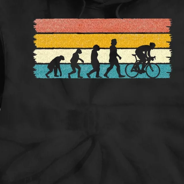 Road Bike Bicycle Rider Retro Racing Bike Evolution Tie Dye Hoodie