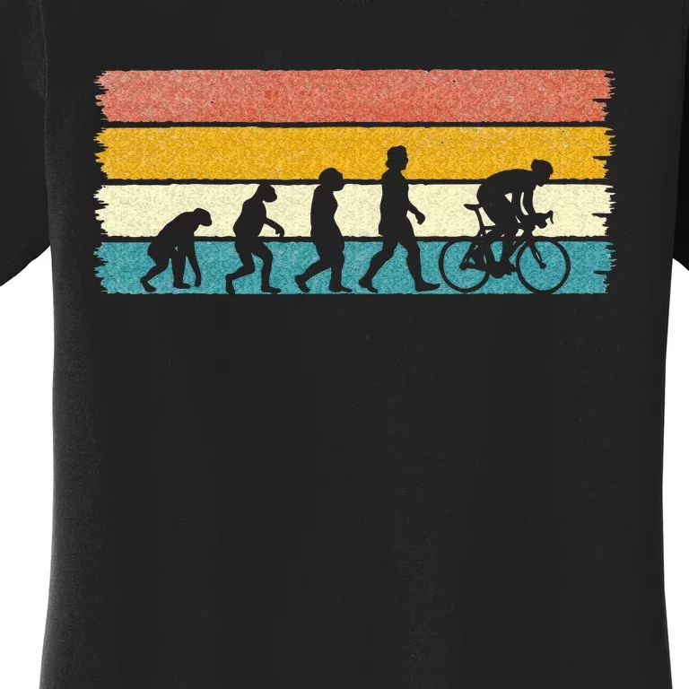 Road Bike Bicycle Rider Retro Racing Bike Evolution Women's T-Shirt