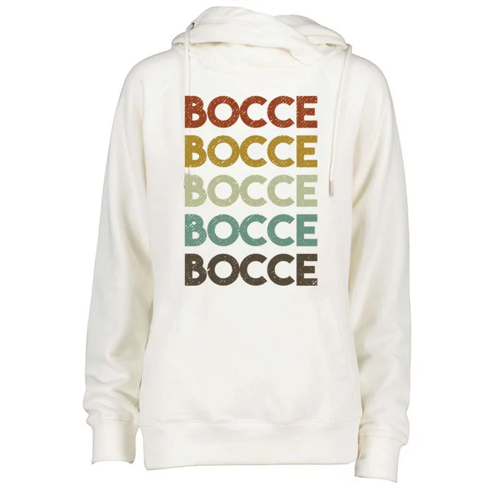 Retro Bocce Ball Cool Gift Womens Funnel Neck Pullover Hood