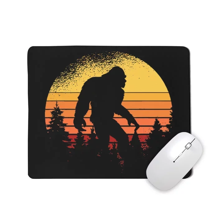 Retro Bigfoot Believer Silhouette Sasquatch Hide And Seek Mousepad