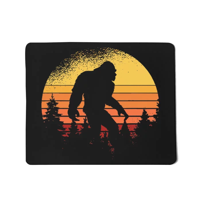 Retro Bigfoot Believer Silhouette Sasquatch Hide And Seek Mousepad