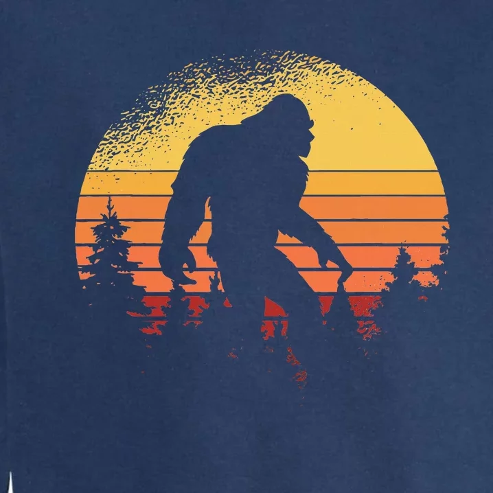 Retro Bigfoot Believer Silhouette Sasquatch Hide And Seek Garment-Dyed Sweatshirt