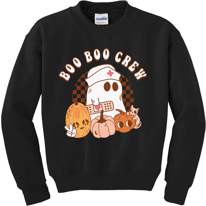 Retro Boo Boo Crew Cute Nurse Halloween Party Funny Kids Sweatshirt