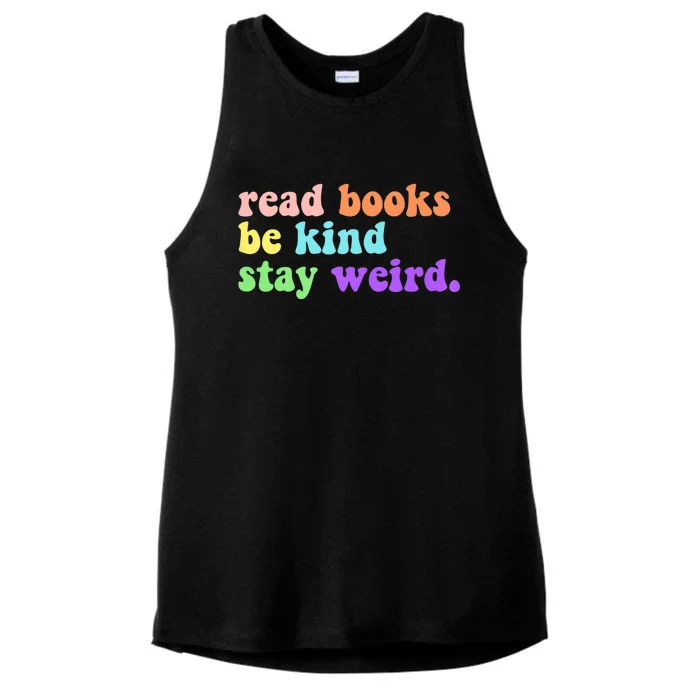 Read Books Be Kind Stay Weird Funny Book Lover Vintage Ladies Tri-Blend Wicking Tank