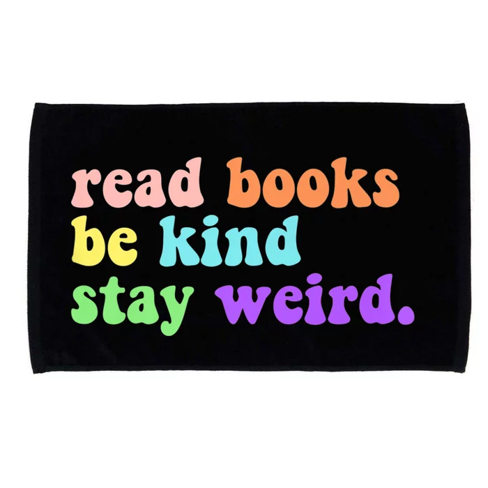 Read Books Be Kind Stay Weird Funny Book Lover Vintage Microfiber Hand Towel