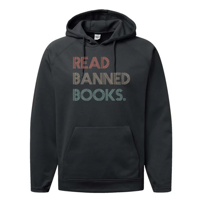 Read Banned Books Librarians Banned Books Week Retro Vintage Performance Fleece Hoodie