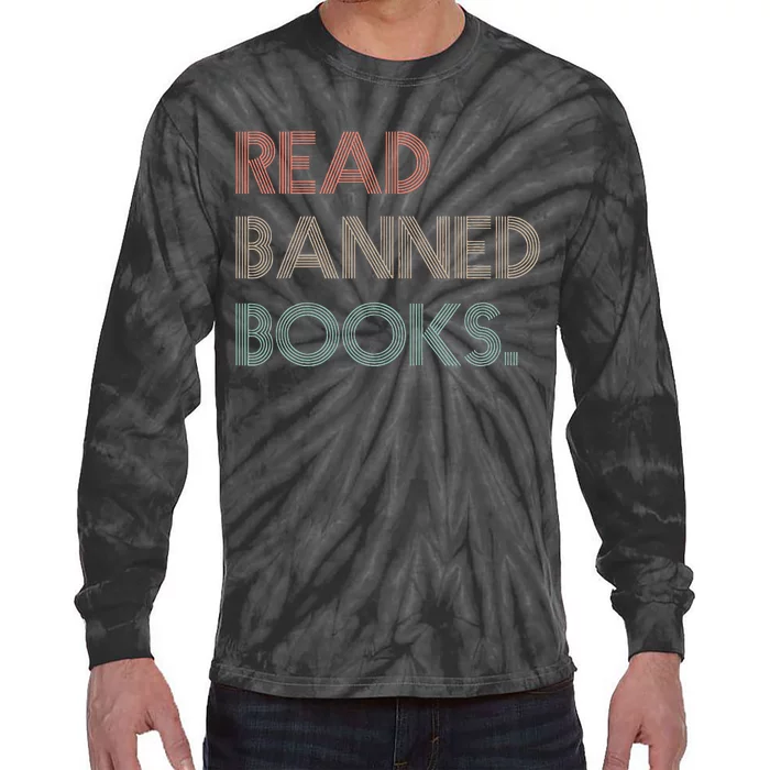 Read Banned Books Librarians Banned Books Week Retro Vintage Tie-Dye Long Sleeve Shirt