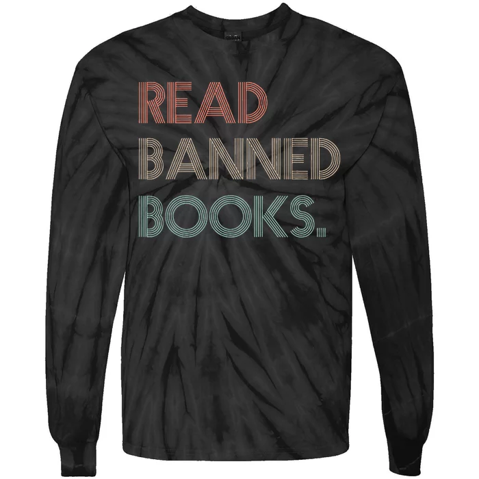 Read Banned Books Librarians Banned Books Week Retro Vintage Tie-Dye Long Sleeve Shirt