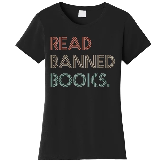 Read Banned Books Librarians Banned Books Week Retro Vintage Women's T-Shirt