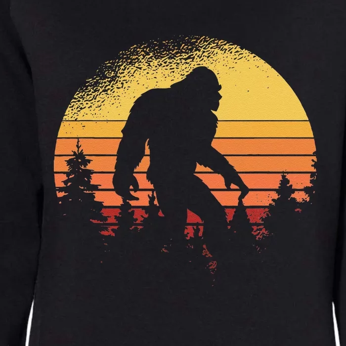 Retro Bigfoot Believer Silhouette Sasquatch Hide And Seek Womens California Wash Sweatshirt