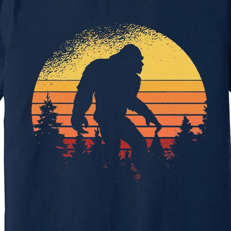 Retro Bigfoot Believer Silhouette Sasquatch Hide And Seek Premium T-Shirt