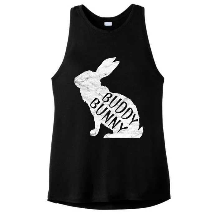 Retro Buddy Bunny Gift Dad Rabbit Matching Family Easter Gift Ladies Tri-Blend Wicking Tank