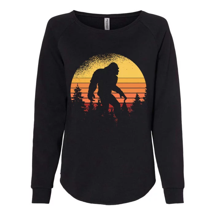 Retro Bigfoot Believer Silhouette Sasquatch Hide And Seek Womens California Wash Sweatshirt