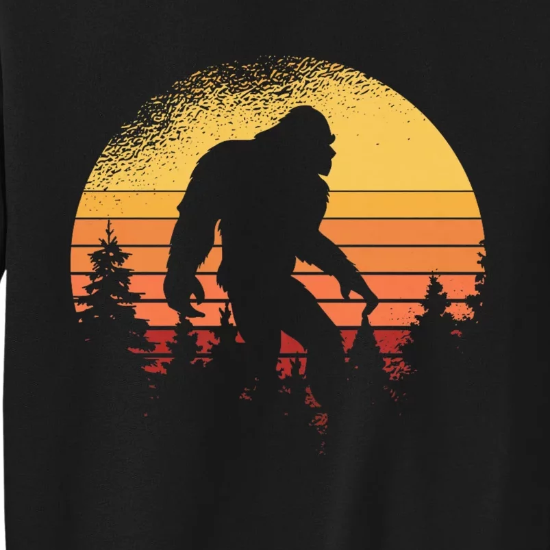 Retro Bigfoot Believer Silhouette Sasquatch Hide And Seek Tall Sweatshirt