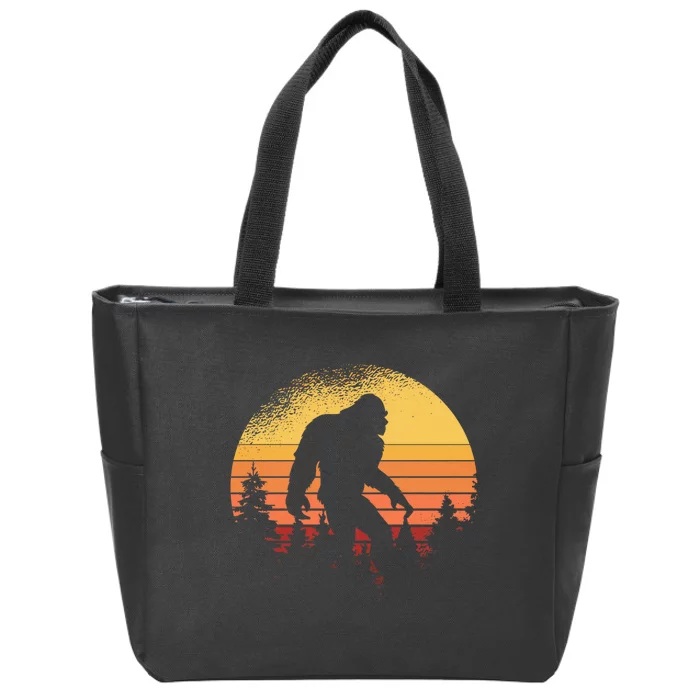 Retro Bigfoot Believer Silhouette Sasquatch Hide And Seek Zip Tote Bag