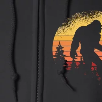 Retro Bigfoot Believer Silhouette Sasquatch Hide And Seek Full Zip Hoodie