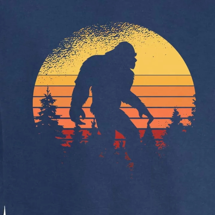 Retro Bigfoot Believer Silhouette Sasquatch Hide And Seek Garment-Dyed Sweatshirt