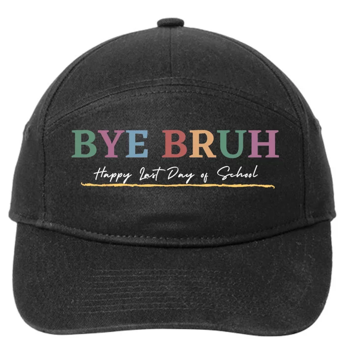 Retro Bye Bruh Teacher Gift Happy Last Field Day Of School 7-Panel Snapback Hat