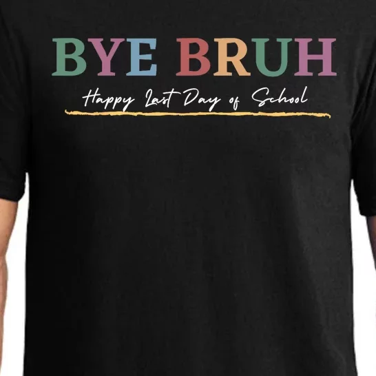 Retro Bye Bruh Teacher Gift Happy Last Field Day Of School Pajama Set