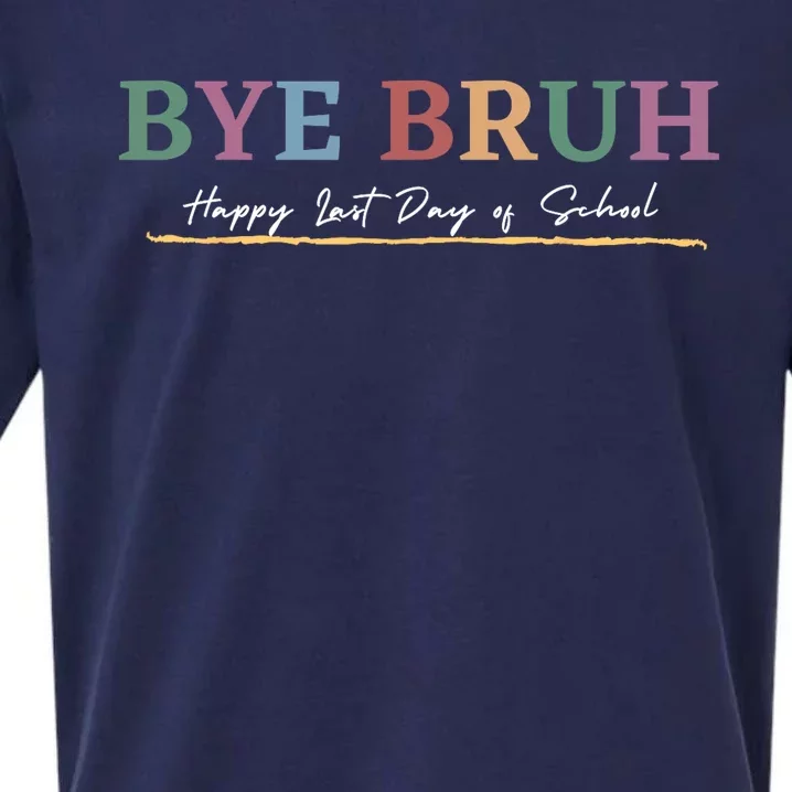 Retro Bye Bruh Teacher Gift Happy Last Field Day Of School Sueded Cloud Jersey T-Shirt