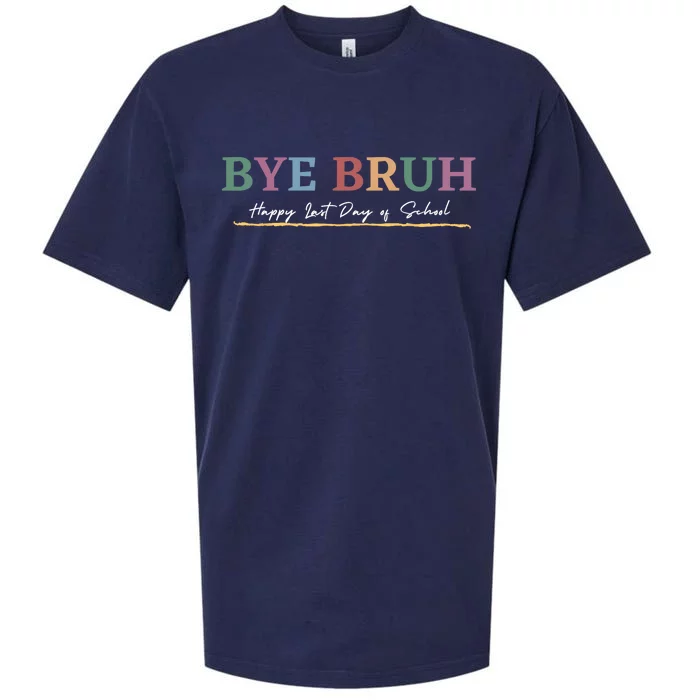 Retro Bye Bruh Teacher Gift Happy Last Field Day Of School Sueded Cloud Jersey T-Shirt