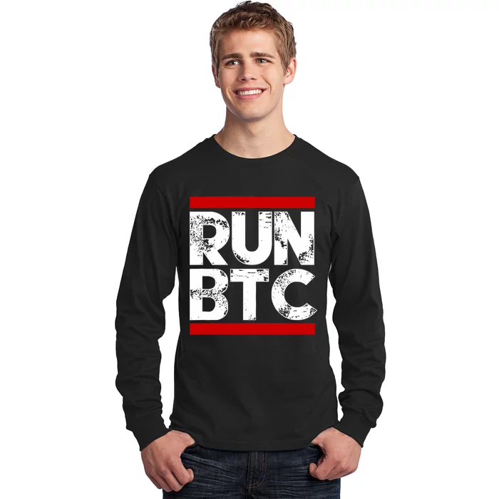 Run Btc Bitcoin Cryptocurrency Long Sleeve Shirt