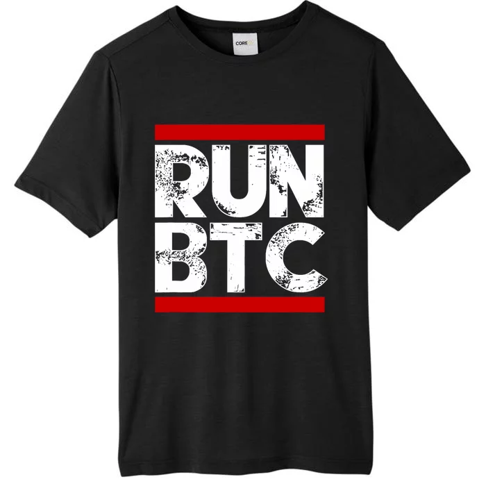 Run Btc Bitcoin Cryptocurrency ChromaSoft Performance T-Shirt